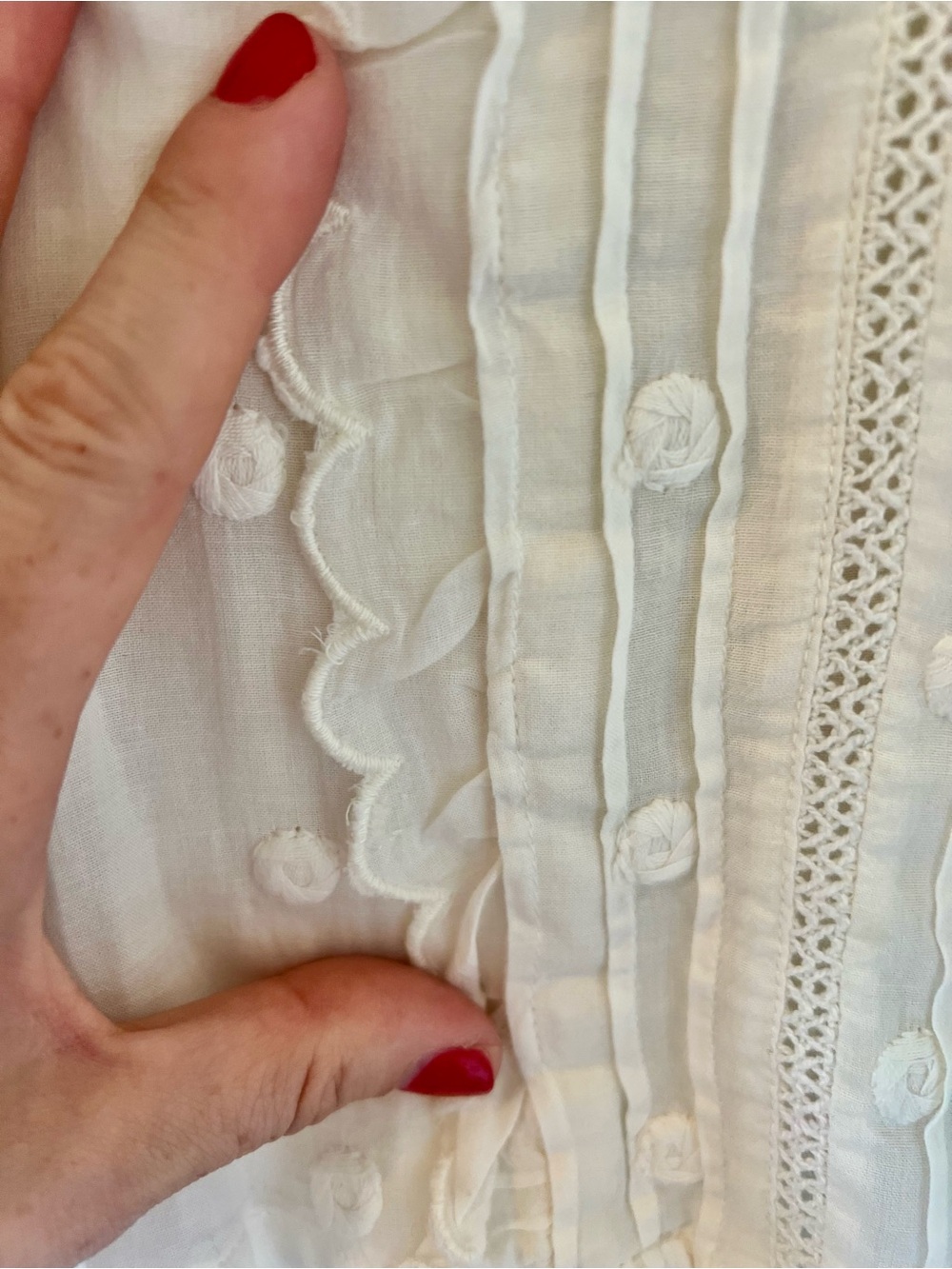 Sundance Cream Ruffled Button-Down Blouse - Picture 5 of 7